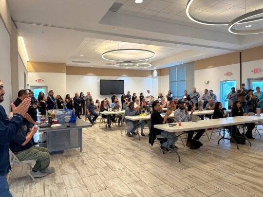 Attendees gathered at the Doreen Gallegos Multi-Generational Center in Anthony on Oct. 29, 2026, to celebrate Weatherization Day