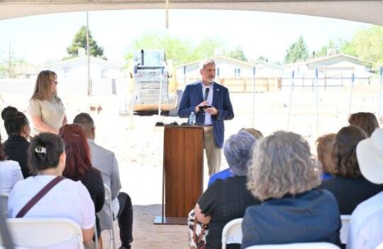 Housing New Mexico Executive Director/CEO Isidoro Hernandez provided remarks at the groundbreaking ceremony