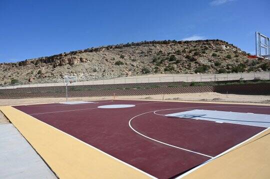 One of the many amenities of East Paraje is a basketball court.