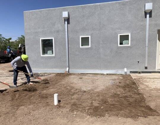 MFA Green Initiatives Manager Dimitri Florez assisted with fitting and installing PVC pipe and backfilling the trenches.