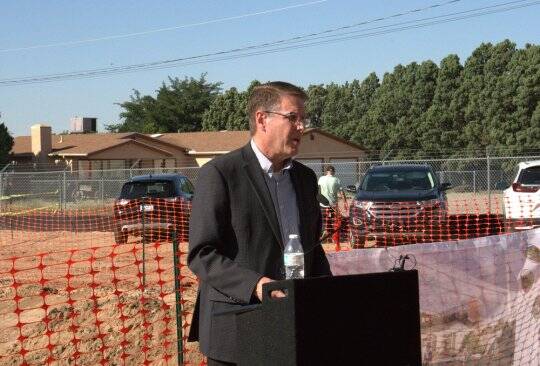 Housing New Mexico Chief Lending Officer Jeff Payne spoke at the Route 66 Flats groundbreaking ceremony on Aug. 7.