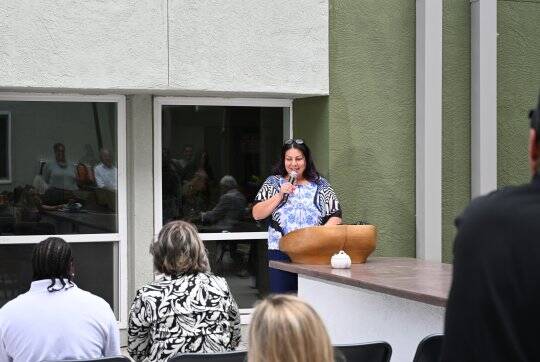 State Treasurer and Housing New Mexico Board Member Laura M. Montoya provided remarks at the grand opening of Encino Gardens.