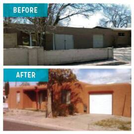 Esta foto de antes y después es un ejemplo de un proyecto anterior de restauración de una vivienda que fue posible gracias a Restoring Our Communities.