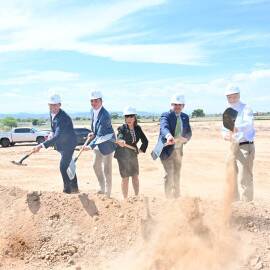 Housing New Mexico’s George Maestas (second from right) took part in the Cresta Ranch groundbreaking.