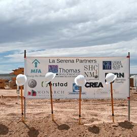 The Supportive Housing Coalition of New Mexico and Thomas Development Co. held a groundbreaking for La Serena Apartments.