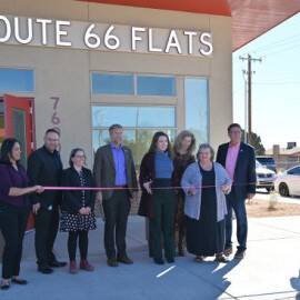 Housing New Mexico Chief Lending Officer Jeff Payne (second from right) spoke about the importance of affordable housing.